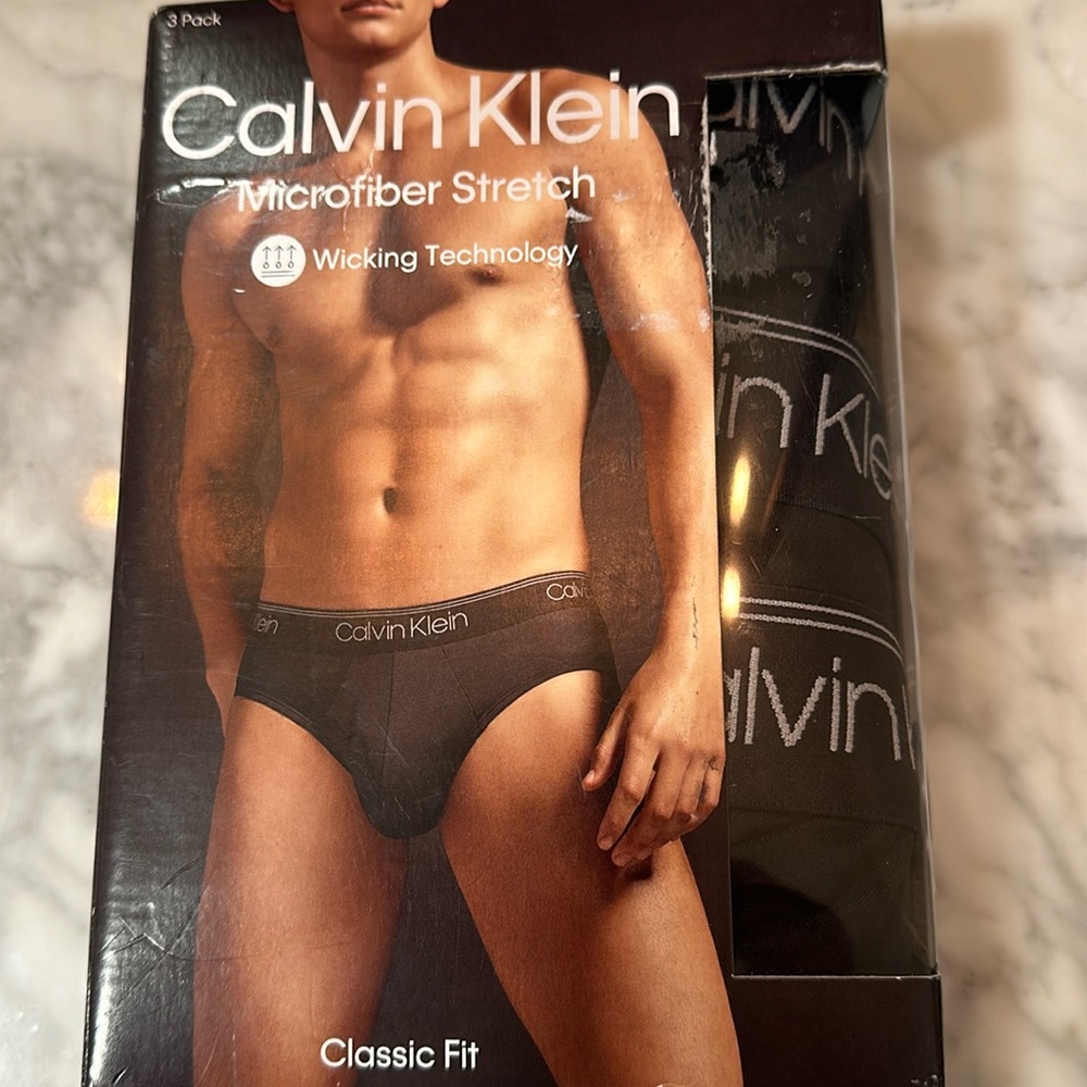 Calvin Klein Black 3-PK Low Rise Cotton Stretch Hip Briefs 2XL NWT